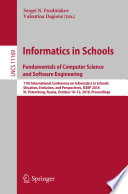 Informatics In Schools Fundamentals Of Computer Science And Software Engineering
