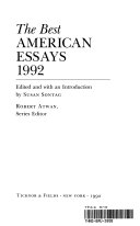 The Best American Essays  1992 Book