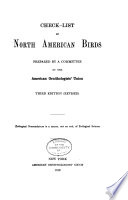 Check list of North American Birds Book