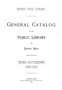 General Catalogue of the Public Library of Detroit  Mich  Supplement Pdf/ePub eBook