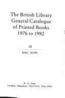 The British Library General Catalogue of Printed Books 1976 to 1982