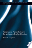 Patrons and Patron Saints in Early Modern English Literature Book