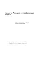 Studies in American Jewish Literature