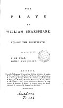 The Plays of William Shakspeare  In Fifteen Volumes