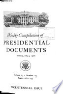 Weekly Compilation of Presidential Documents Book