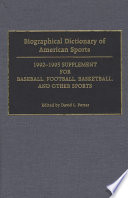 Biographical Dictionary of American Sports Book