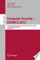 Computer Security    ESORICS 2012 Book