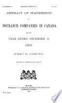 Abstract of Statements of Insurance Companies in Canada