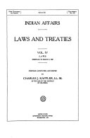 Indian Affairs: Laws and Treaties