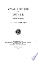 Vital Records of Dover, Massachusetts