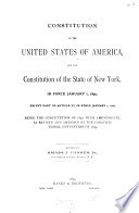 Constitution of the United States of America and the Constitution of the State of New York