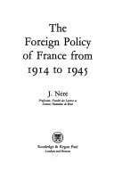 The Foreign Policy of France from 1914 to 1945