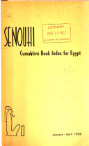 Senouhi Cumulative Book Index for Egyptian Region UAR 