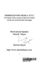 Derricknyms from A to Z