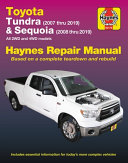 Toyota Tundra  2007 thru 2019  and Sequoia  2008 thru 2019  Book PDF