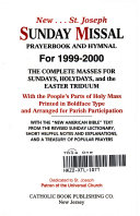 St  Joseph Sunday Missal and Hymnal for 2000 Book