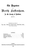 The Registers of North Luffenham, in the County of Rutland. 1572-1812