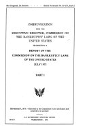 Report of the Commission on the Bankruptcy Laws of the United States: Report of the Commission ... pt.3. Some considerations concerning bankruptcy reform, by Selwyn Enzer