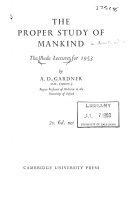 The Proper Study of Mankind