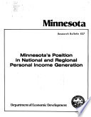 Minnesota's Position in National and Regional Personal Income Generation