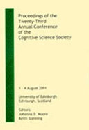 Proceedings of the Twenty-Third Annual Conference of the Cognitive Science Society