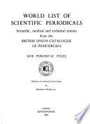 World List of Scientific Periodicals