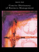 Concise Dictionary of Business Management