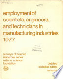 Employment Of Scientists Engineers And Technicians In Manufacturing Industries