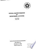 Official Master Register of Bicentennial Activities  Jan  1975