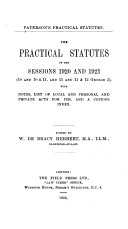 The Practical Statutes of the Session ...