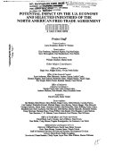 Potential Impact on the U.S. Economy and Selected Industries of the North American Free-Trade Agreement