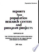 Annual Summary Progress Reports of Population Research Centers and Program Projects
