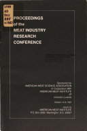 Proceedings of the Meat Industry Research Conference Book