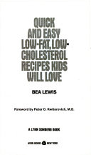 Quick and Easy Low Fat  Low Cholesterol Recipes Kids Will Love