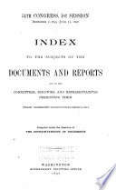 Index To The Reports And Documents Of The Congress With Numerical Lists And Schedule Of Volumes