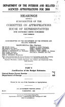 Department of the Interior and Related Agencies Appropriations for 2000: Justification of the budget estimates: United States Forest Service, Department of Energy