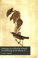 Catalogue of a Collection of Books on Ornithology in the Library of Frederic Gallatin, Jr