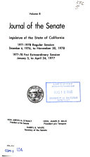 Journal of the Senate, Legislature of the State of California