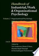 Handbook of Industrial  Work   Organizational Psychology Book