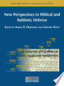 New perspectives in Biblical and Rabbinic Hebrew /