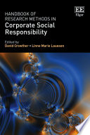 Handbook Of Research Methods In Corporate Social Responsibility