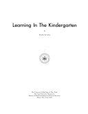 Learning in the Kindergarten