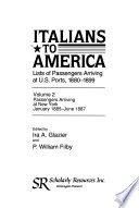 Italians to America: January 1885-June 1887