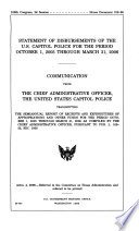Statement of Disbursements of The U.S. Capitol Police for the Period October 1, 2006 Through March 31, 2006, April 4, 2006, 109-2 House Document 109-96