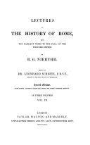 Lectures on the History of Rome