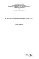 On Monetary Integration and Macroeconomic Policy