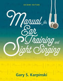 Manual for Ear Training and Sight Singing 2E
