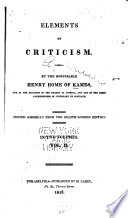 Elements of Criticism Book PDF