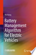 Battery Management Algorithm for Electric Vehicles Book