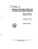 Directory of Companies Filing Annual Reports with the Securities and Exchange Commission Under the Securities Exchange Act of 1934